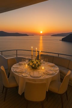 The crew’s dinner on deck