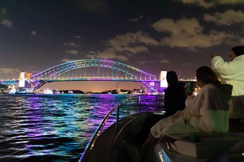 VIVID Sydney light projections from yacht
