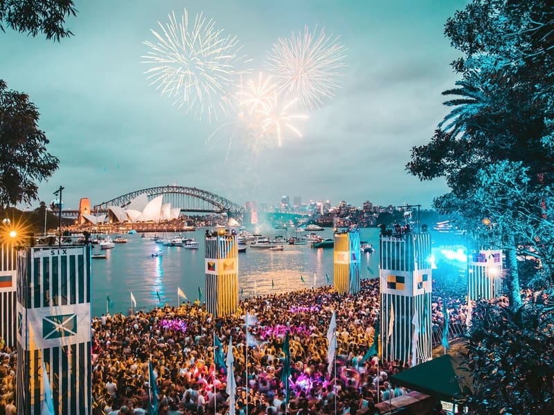 Harbour Life music festival with Sydney Opera House and fireworks