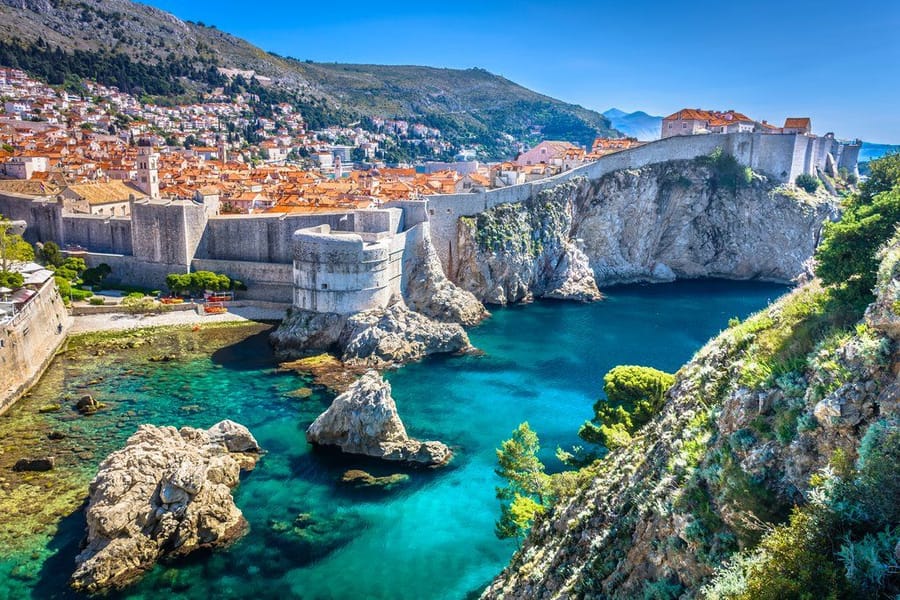 Old stone town and harbour on the Dalmatian coast