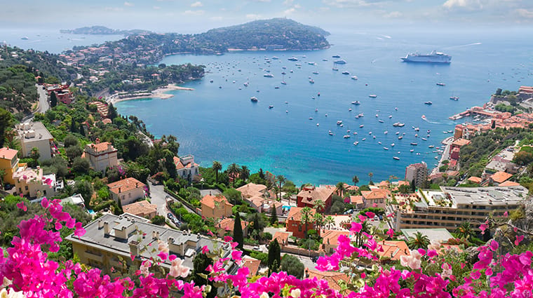 Superyachts at anchor off the Côte d'Azur